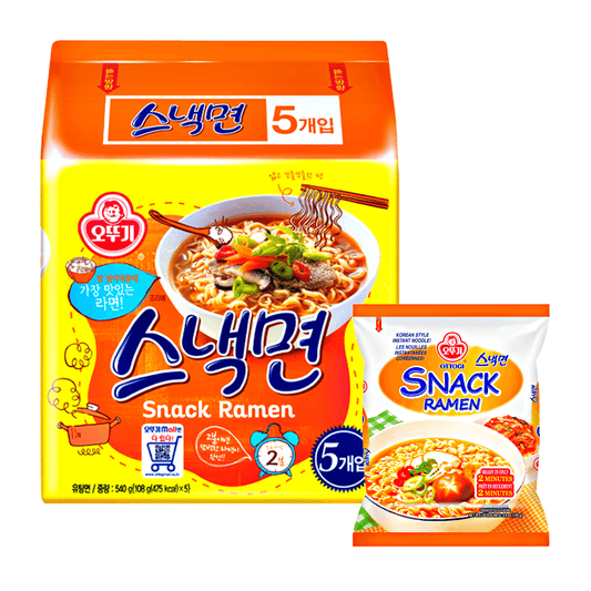 Ottogi Snack Ramen 5x108g - The Snacks Box - Asian Snacks Store - The Snacks Box - Korean Snack - Japanese Snack