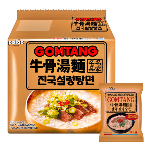 Paldo Gomtang Beef Flavor 5x102g - The Snacks Box - Asian Snacks Store - The Snacks Box - Korean Snack - Japanese Snack