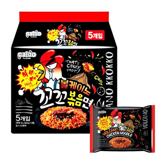Paldo Hot & Spicy Chicken Flavor Noodles 5x140g - The Snacks Box - Asian Snacks Store - The Snacks Box - Korean Snack - Japanese Snack