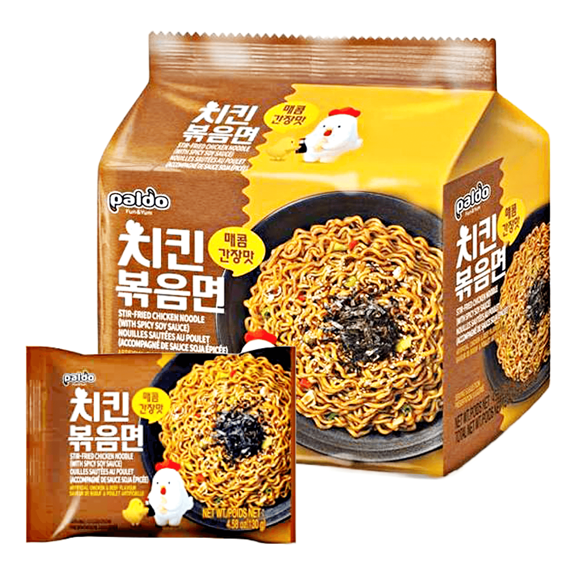 Paldo Stir-Fried Chicken Noodle 4x130g - The Snacks Box - Asian Snacks Store - The Snacks Box - Korean Snack - Japanese Snack