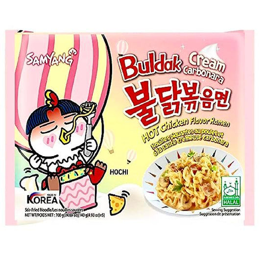 SamYang Buldak Hot Chicken Flavor Ramen Cream Carbonara 140g - The Snacks Box - Asian Snacks Store - The Snacks Box - Korean Snack - Japanese Snack