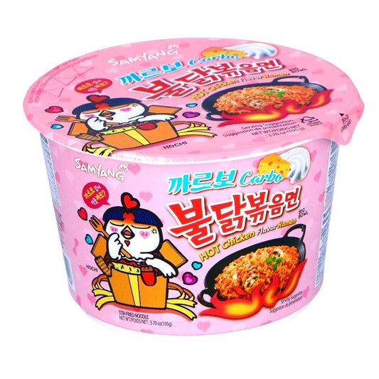 SamYang Hot Chicken Flavor Ramen Carbonara Bowl 105g - The Snacks Box - Asian Snacks Store - The Snacks Box - Korean Snack - Japanese Snack