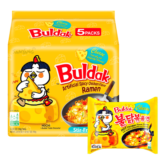 SamYang Hot Chicken Flavor Ramen Cheese 5x140g - The Snacks Box - Asian Snacks Store - The Snacks Box - Korean Snack - Japanese Snack