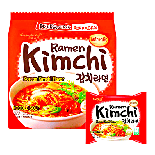 SamYang Kimchi Ramen 5x120g - The Snacks Box - Asian Snacks Store - The Snacks Box - Korean Snack - Japanese Snack